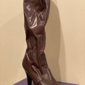 Brown Knee High Boots with Heel
